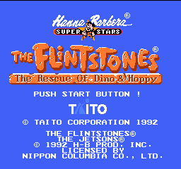Flintstones, The - The Rescue of Dino & Hoppy (Japan) Title Screen